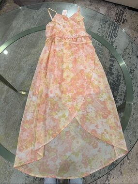 GB girls Peach & Yellow Floral Sundress